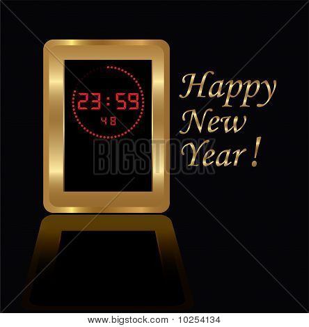 golden digital clock