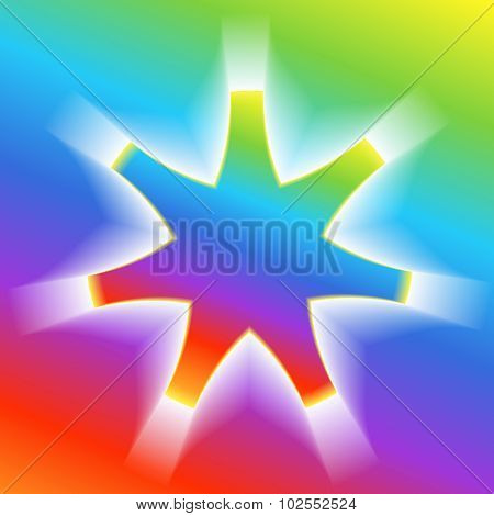 Star-effect-volume-rainbow-gradient-background
