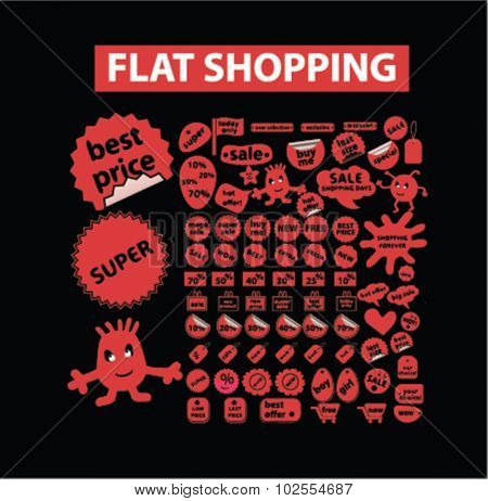 shopping, sales stickers