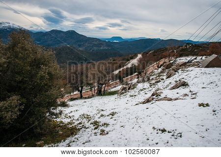 Winter Landscape In The Mountains Near Vassa, Greece