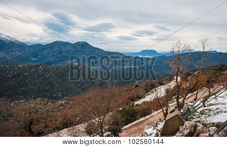 Winter Landscape In The Mountains Near Vassa, Greece