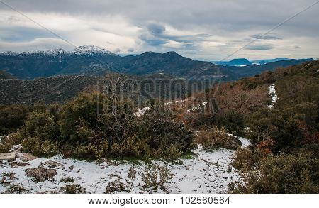 Winter Landscape In The Mountains Near Vassa, Greece