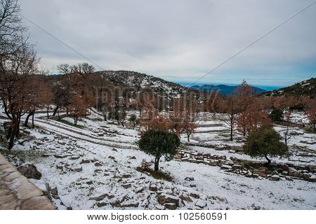 Winter Landscape In The Mountains Near Vassa, Greece