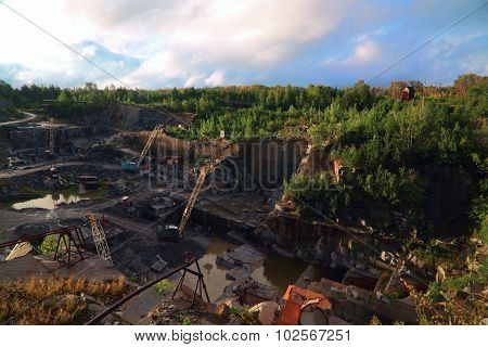 Granite quarry in the summer Ural Ekaterinburg