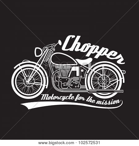 White line chopper motorcycle vector symbol design