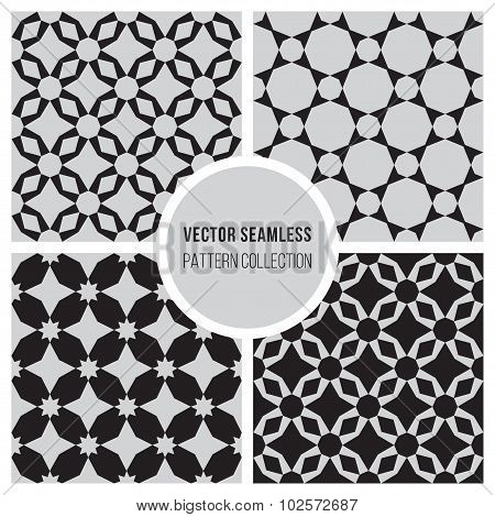 Vector Seamless BW Pattern Collection