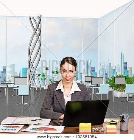 Business woman working