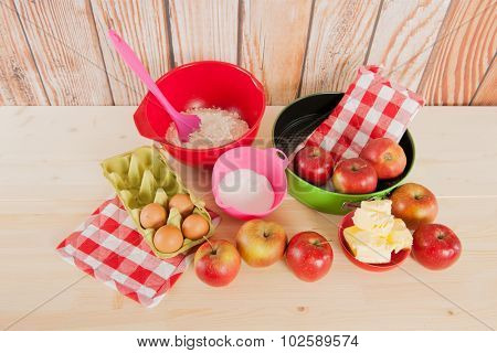 Ingredients for baking apple pie