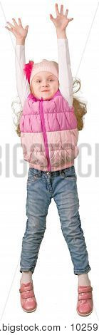 Cute little girl jumping