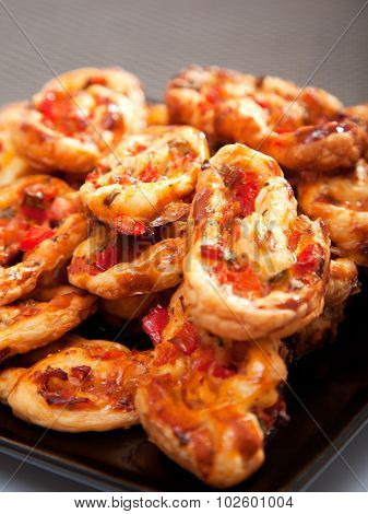 Pasty With Red Peppers, Chese And Eggs