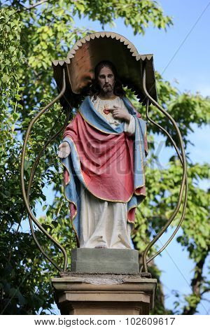 PODSTOLICE, POLAND - JULY 21, 2015:  Old Wayside shrine in Podstolice near Cracow. Poland