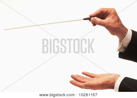 Dirigent fører et orkester