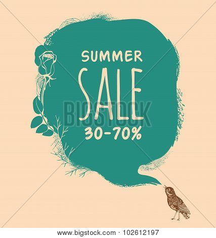Background to the nightingale and blot. Summer sale
