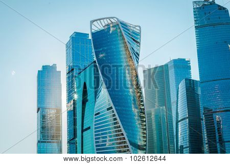 Moscow, Russia - August 31, 2015: The Moscow International Business Center in Moscow. MIBC is one of the largest construction projects in Europe