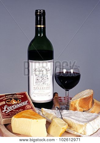 French cheese and wine.