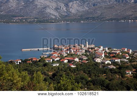 Vinjerac, a small coastal town on the Adriatic Sea in Croatia