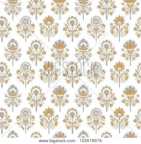 Seamless pattern with stylized flowers. Vector illustration.
