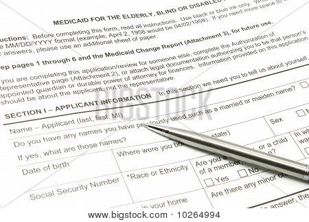 Medicaid aplikace a stříbrné pero