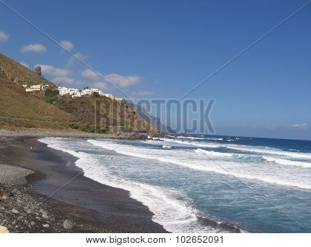 The black sand beach