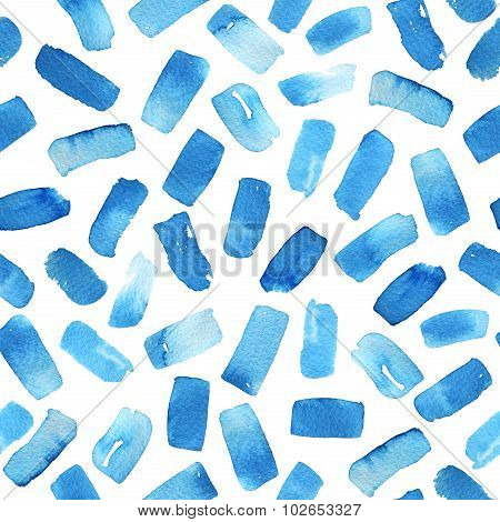 Seamless abstract blue watercolor pattern.