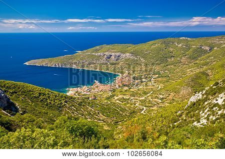 Island Of Vis Archipelago Aerial View
