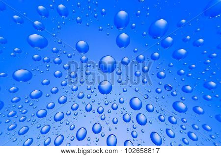 background of water big and small drops on color backdrop