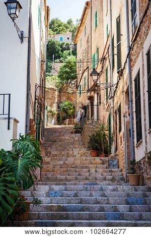 Narrow Street, Majorca, Spain