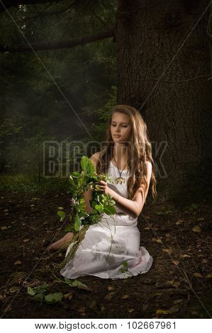 Slavonian Girl In The Deep Forest