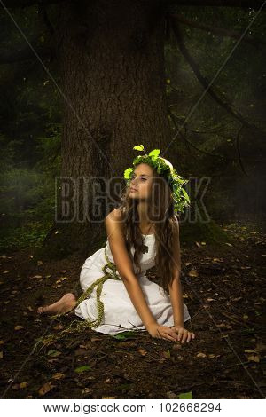 Slavonian Girl In The Deep Forest
