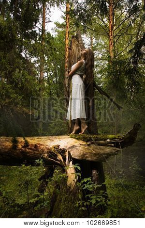 Slavonian Girl In The Deep Forest