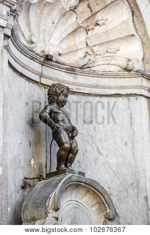 Manneken Pis Statue In Brussels