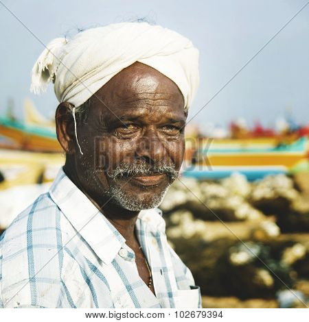 Indian Fisherman Kerela India Poverty Lifestyle Concept