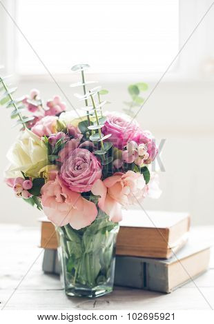 flowers and ancient books