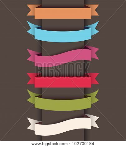 Set of colored ribbon banners.