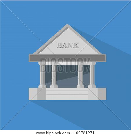 Bank icon flat vector illustration