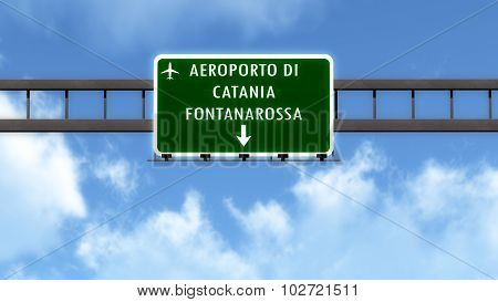Catania Italy Airport Highway Road Sign