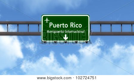 Puerto Rico Airport Highway Road Sign