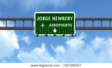 Buenos Aires Newbery Argentina Airport Highway Road Sign