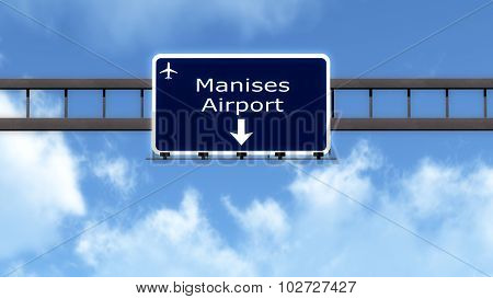 Valencia Manises Spain Airport Highway Road Sign