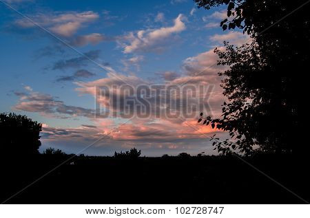 Bright beautiful sunset