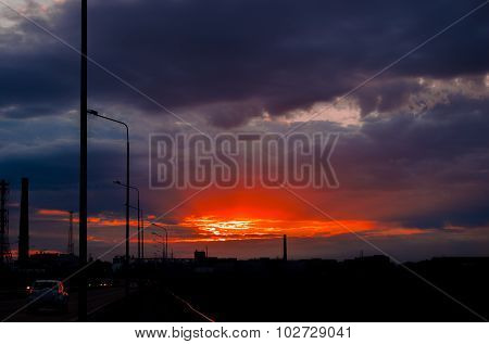 Bright beautiful sunset