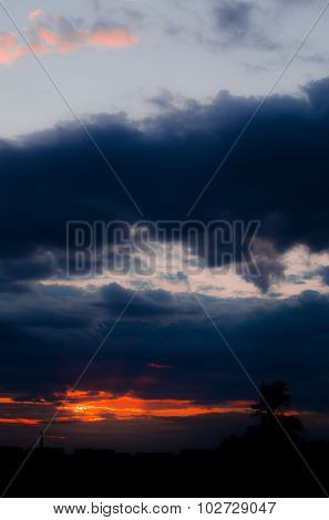 Bright beautiful sunset