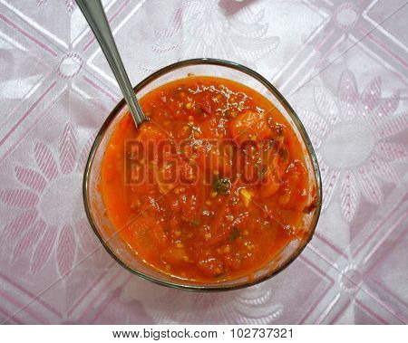 Picture of a homemade Tomato and carot sauce