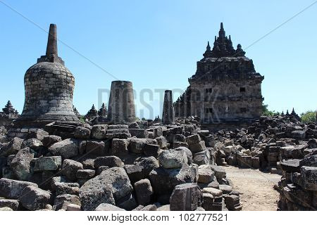 Budhism Temple And Statue in Jogja Indonesia