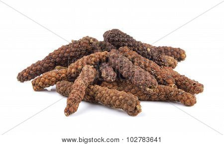 Long Pepper On White Background