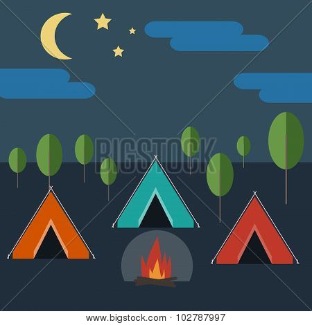 Camping In Wild Nature