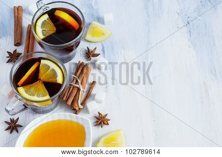 Black Tea With Lemon, Cinnamon And Honey