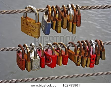 Love-Locks, Bamberg, Germany, Bavaria, September 2015