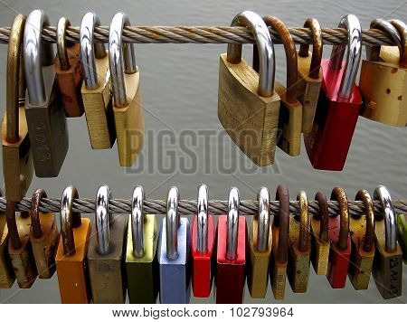 Love-Locks, Bamberg, Germany, Bavaria, September 2015