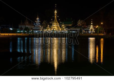 Wat Jong Klang Temple At Night,  Thailand